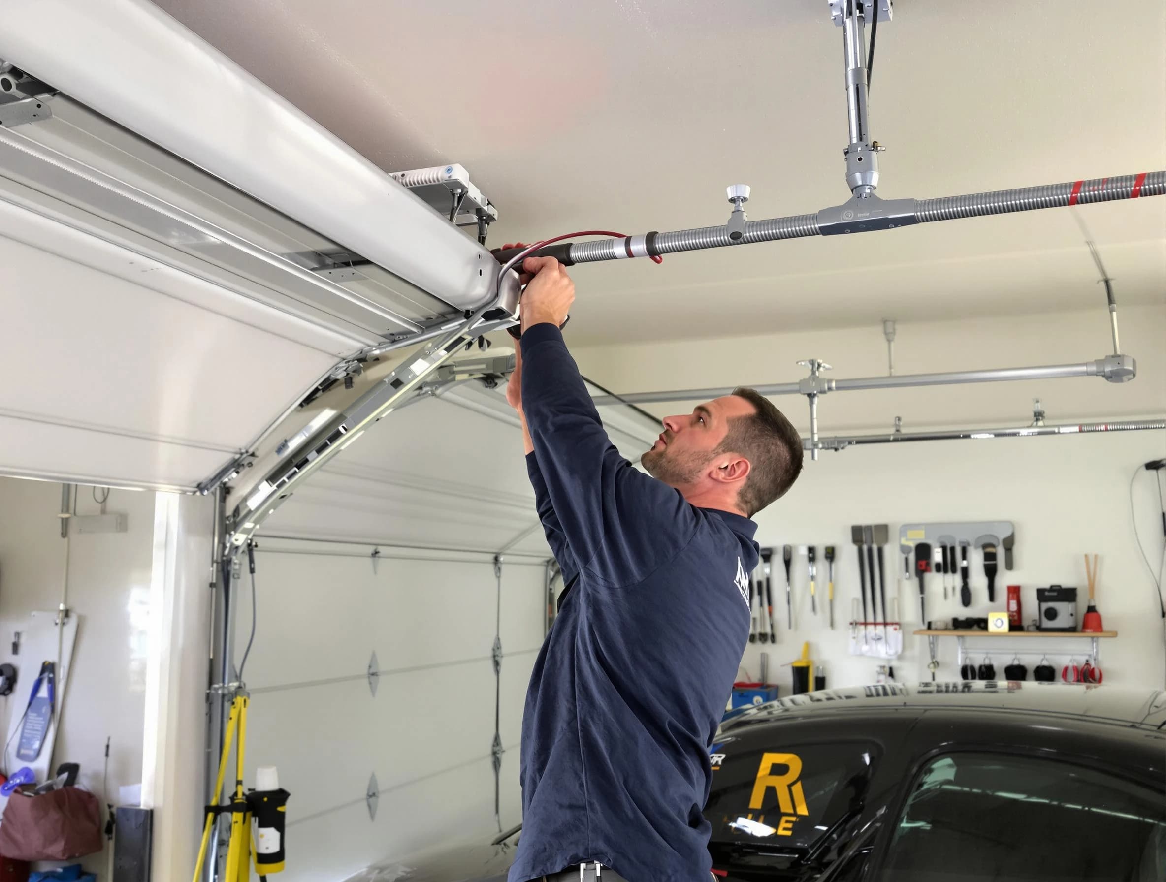 Cave Creek Garage Door Repair technician performing garage door cable repair in Cave Creek
