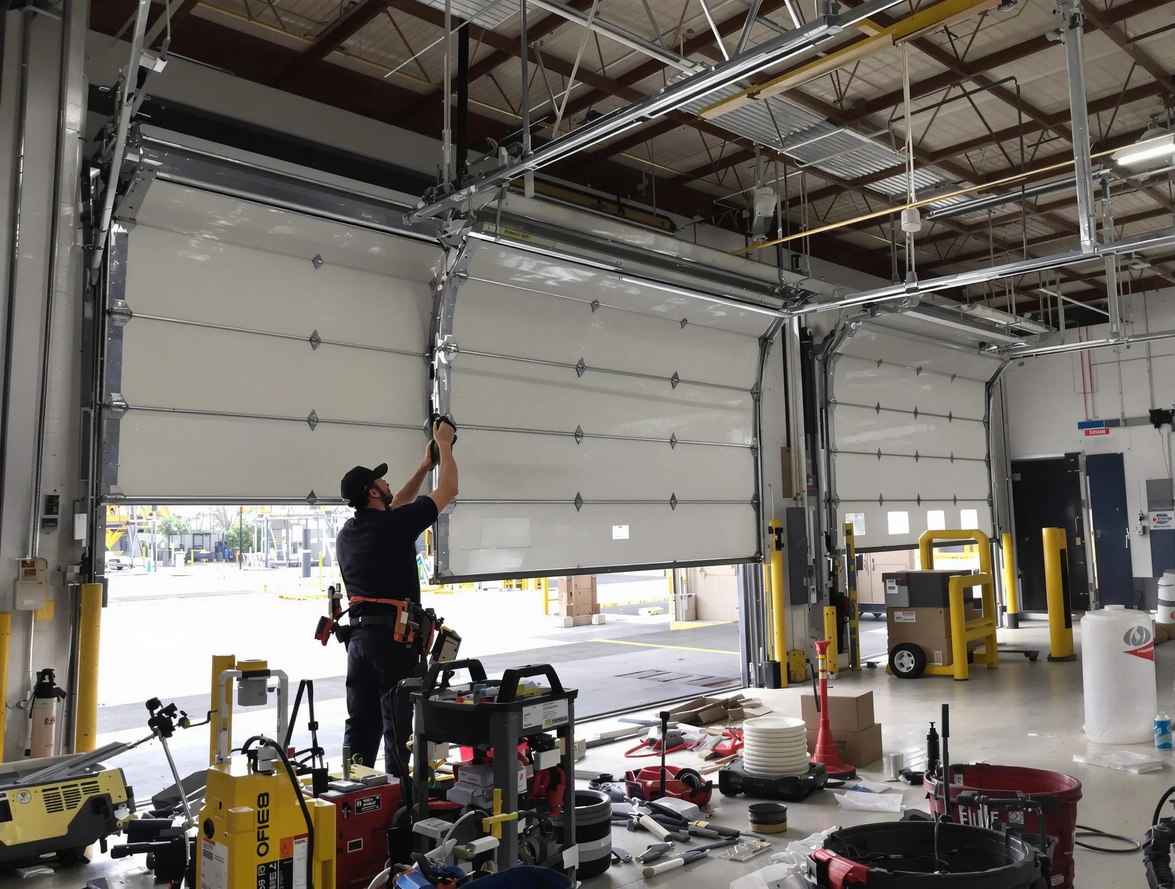 Cave Creek Garage Door Repair technician performing commercial garage door repair in Cave Creek