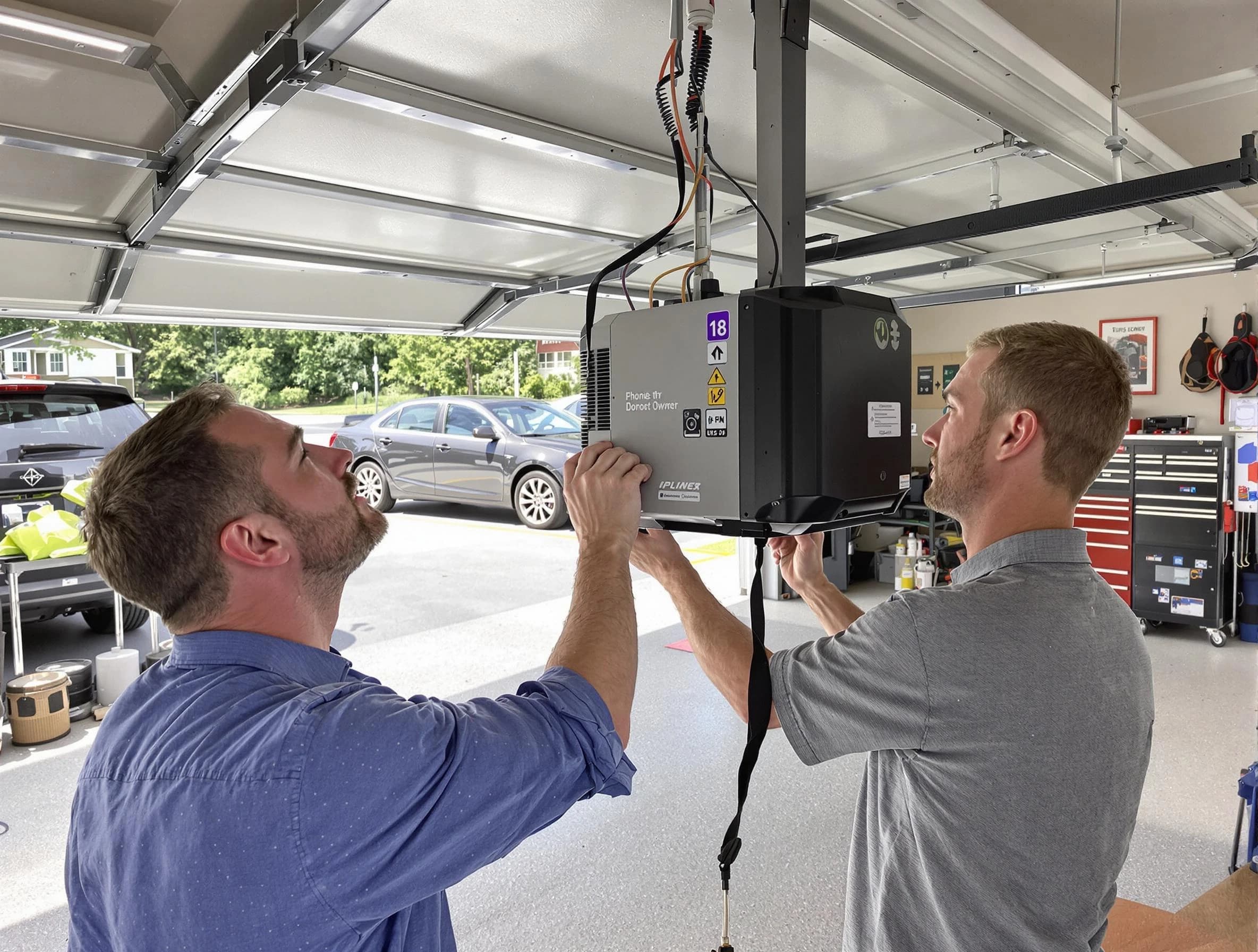 Cave Creek Garage Door Repair technician installing garage door opener in Cave Creek