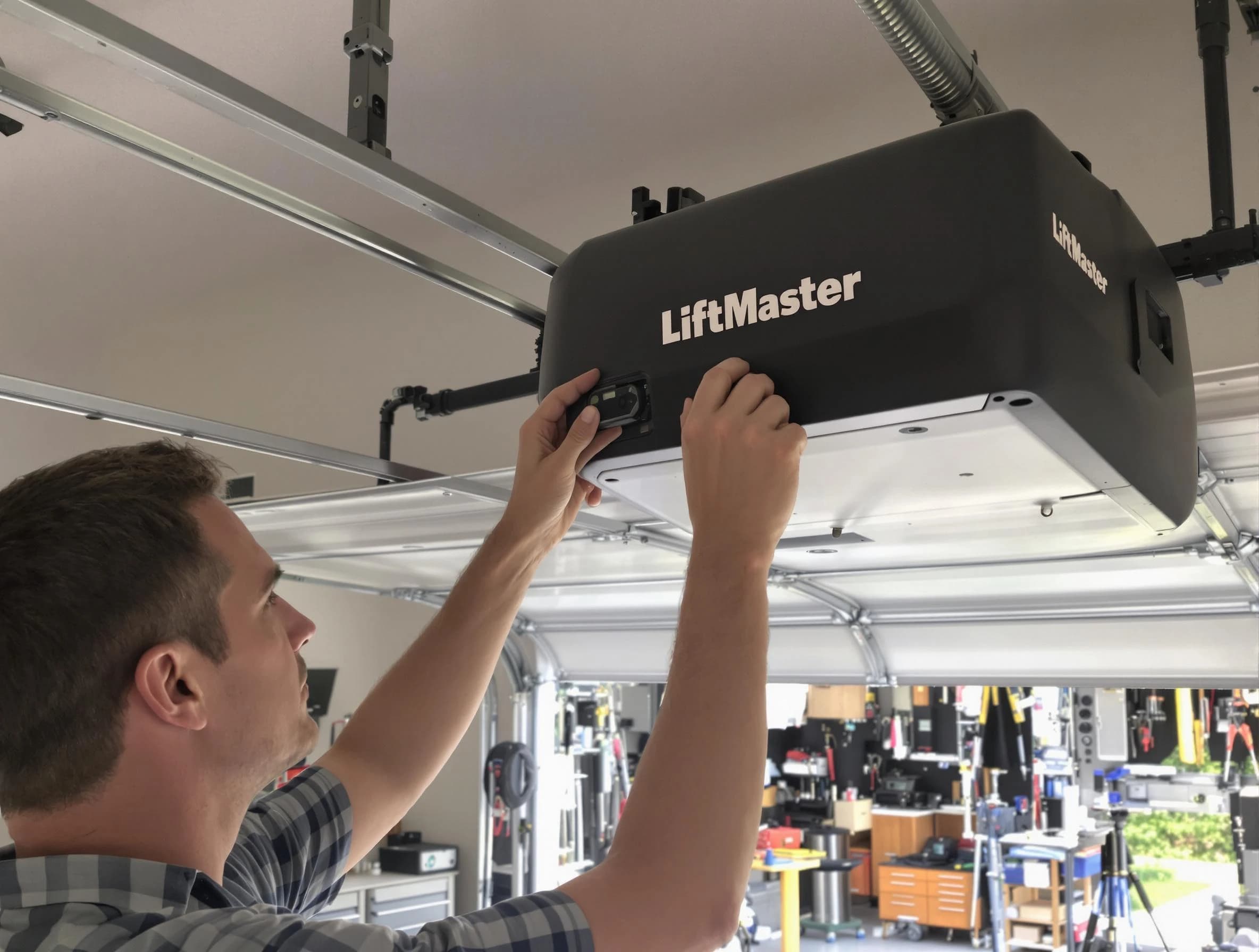 Cave Creek Garage Door Repair technician repairing garage door opener in Cave Creek