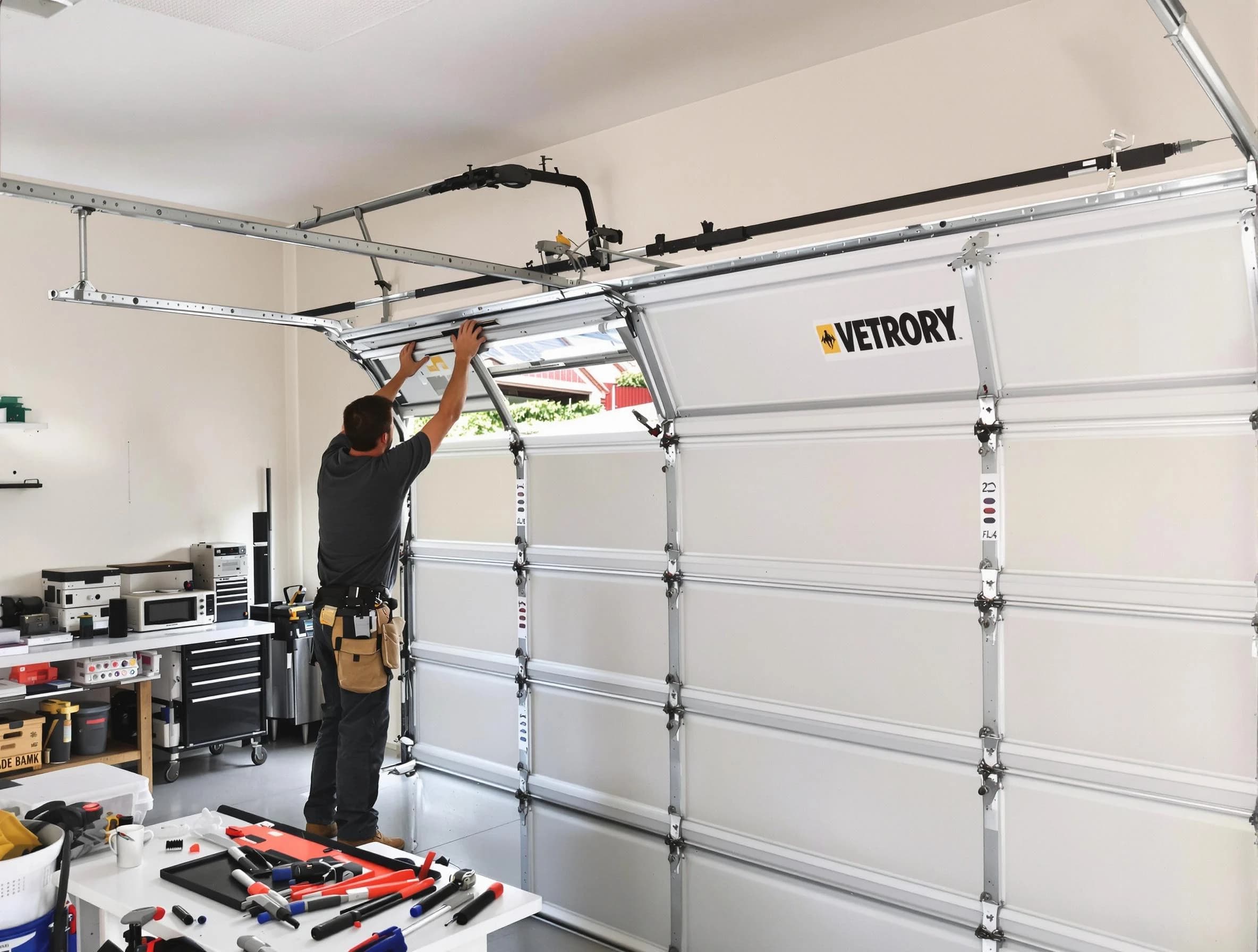 Cave Creek Garage Door Repair technician performing section replacement in Cave Creek