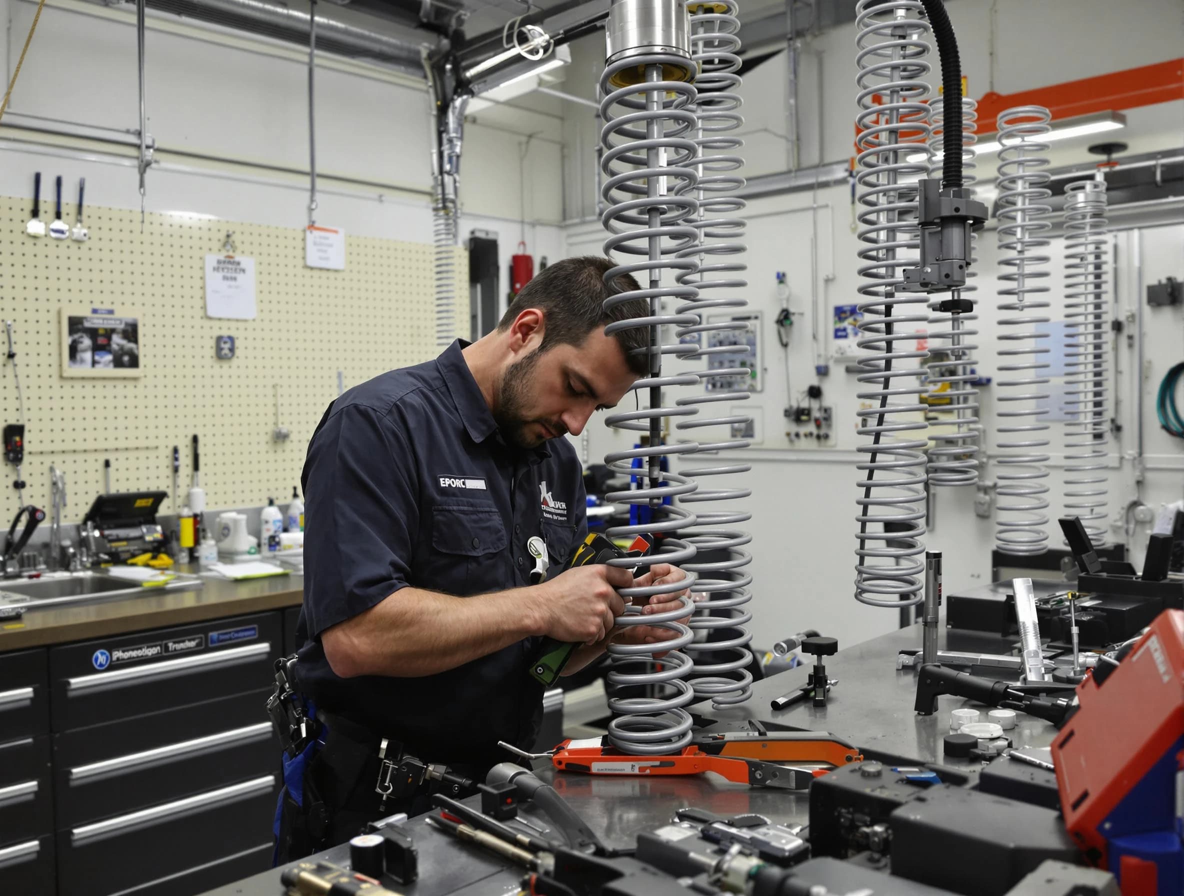 Cave Creek Garage Door Repair technician performing spring repair in Cave Creek
