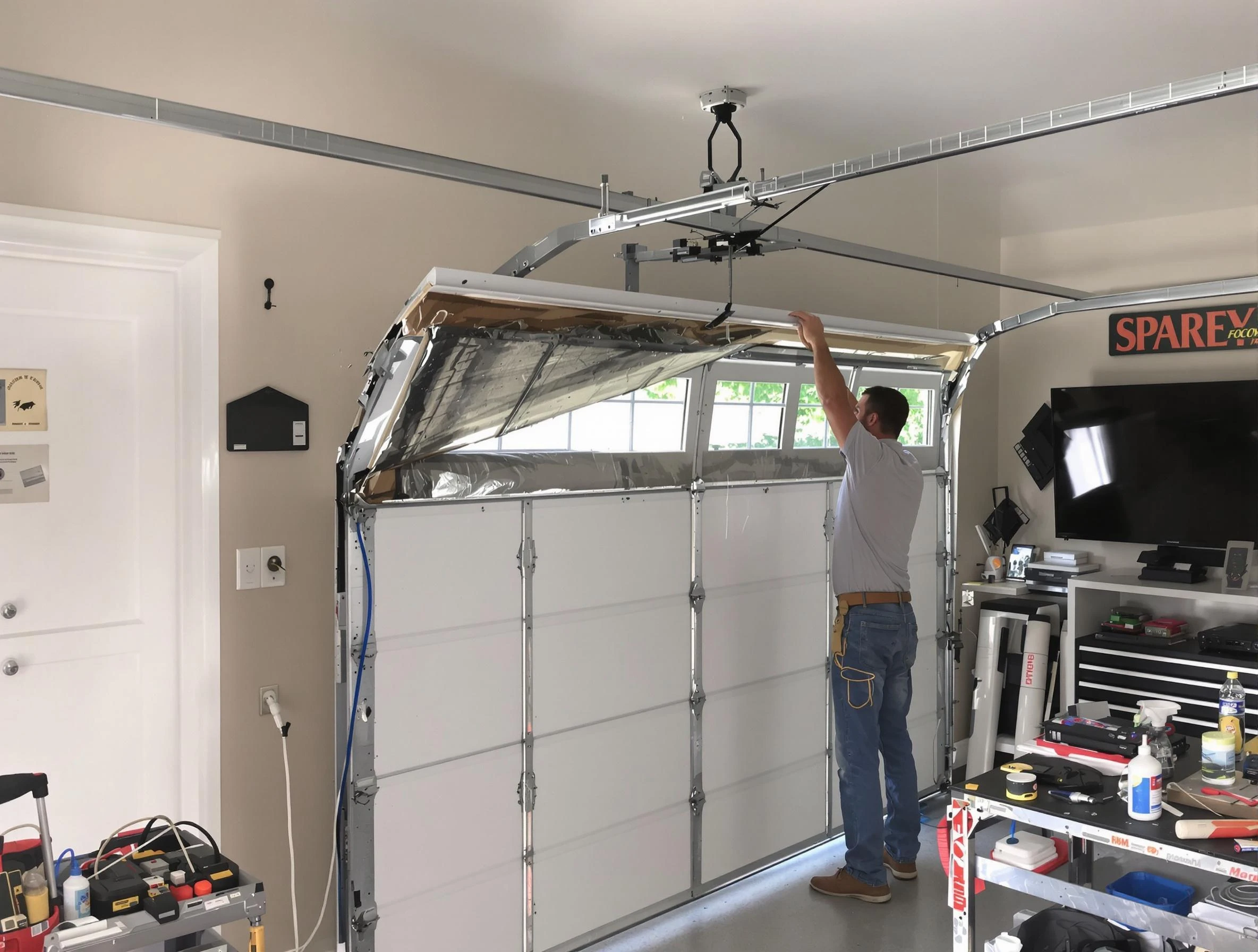 Garage door section replacement by Cave Creek Garage Door Repair in Cave Creek