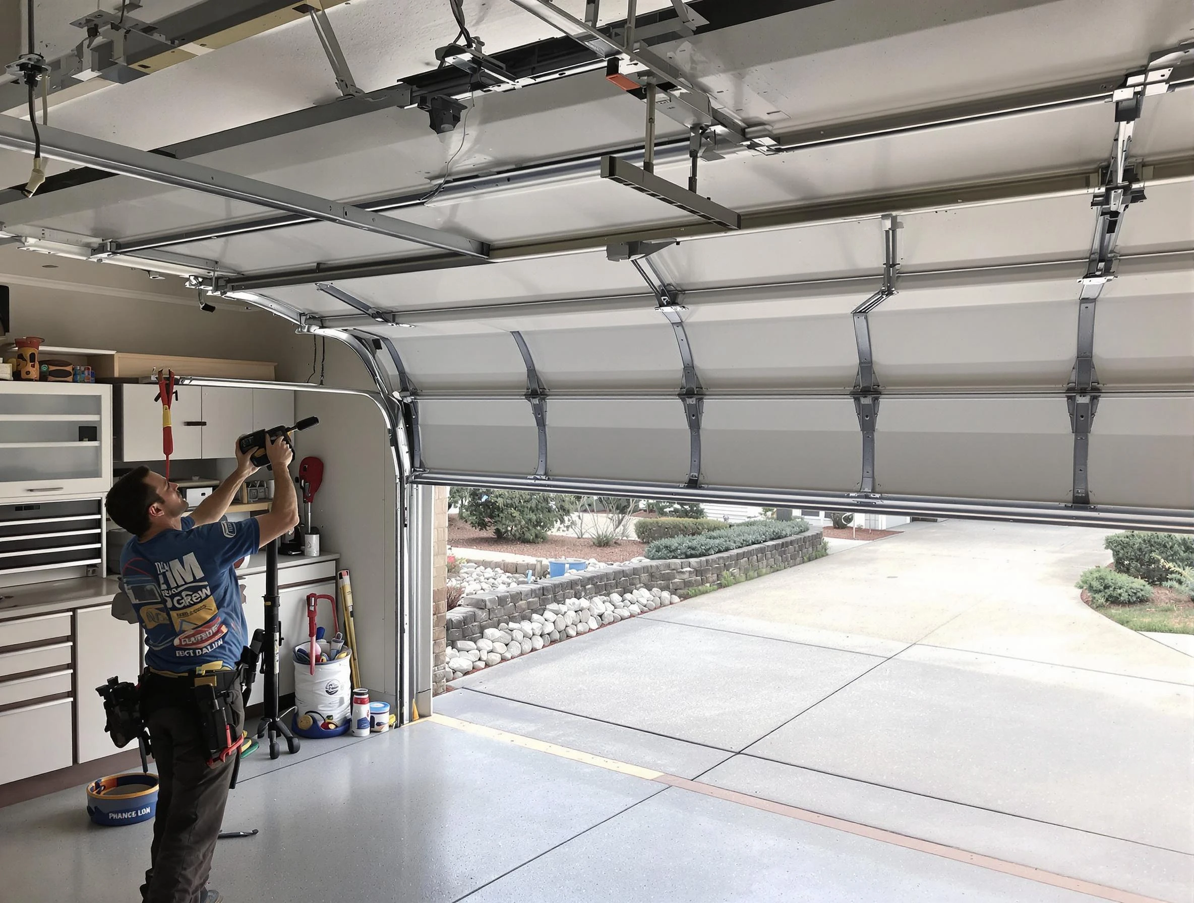 Garage door track repair service by Cave Creek Garage Door Repair in Cave Creek